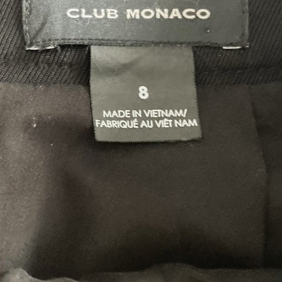 Club Monaco black & tan A-line skirt (size 8), side pleats, neutral basic - Picture 3 of 4